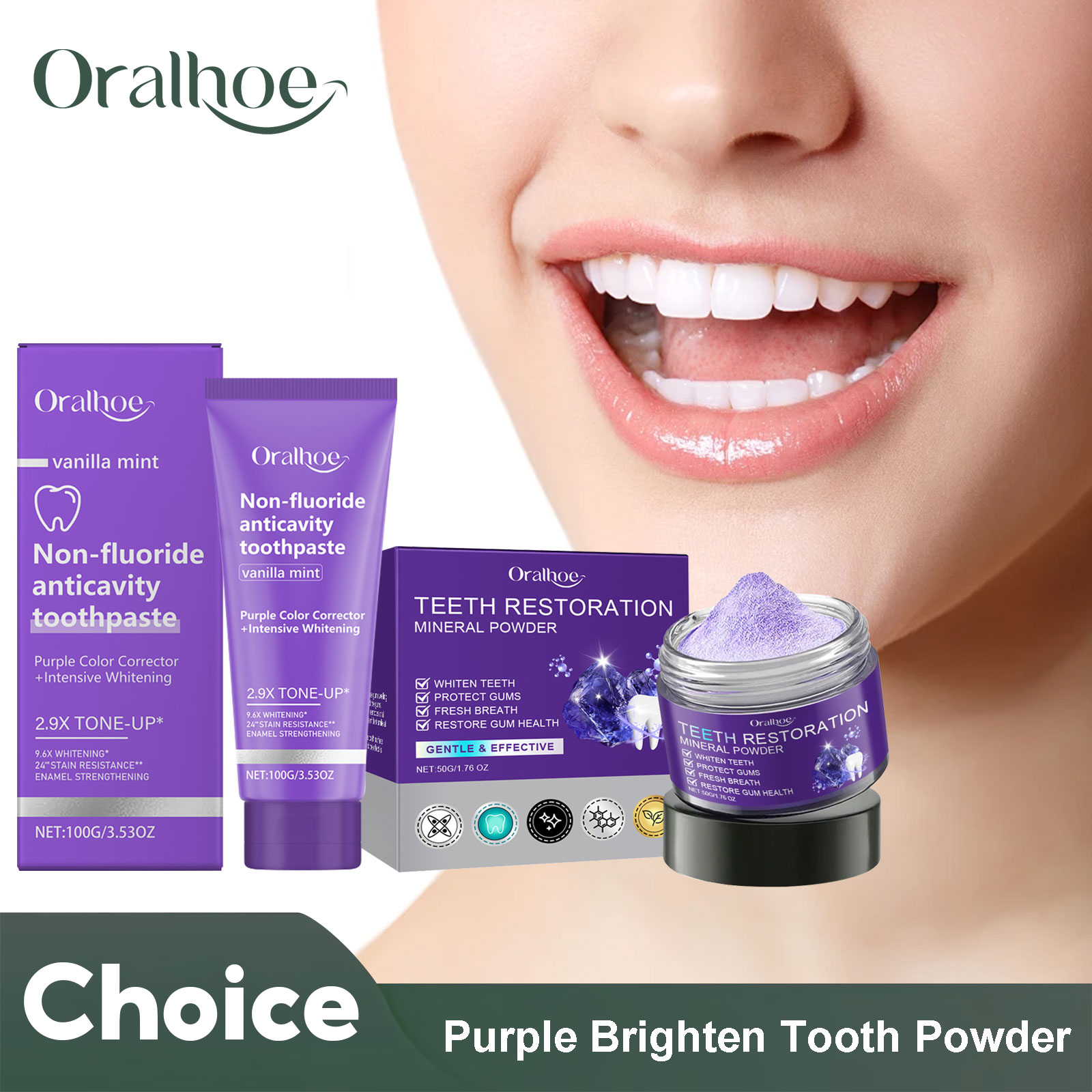 Bubuk Mineral restorasi gigi,  - Teeth Whitening From Home ulasan dan harga