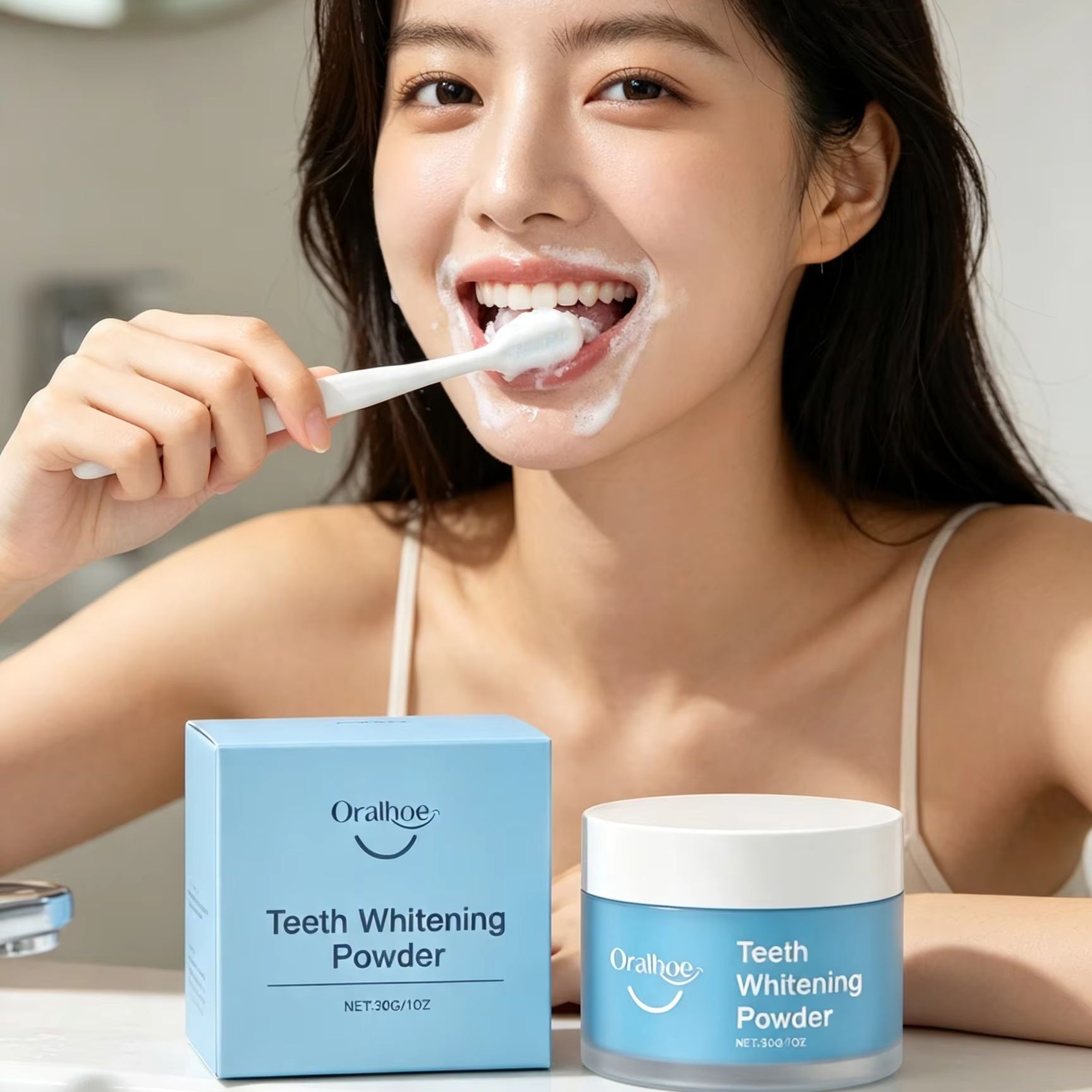 Bubuk Gigi Oralhoe untuk Membe - Teeth Whitening From Home ulasan dan harga