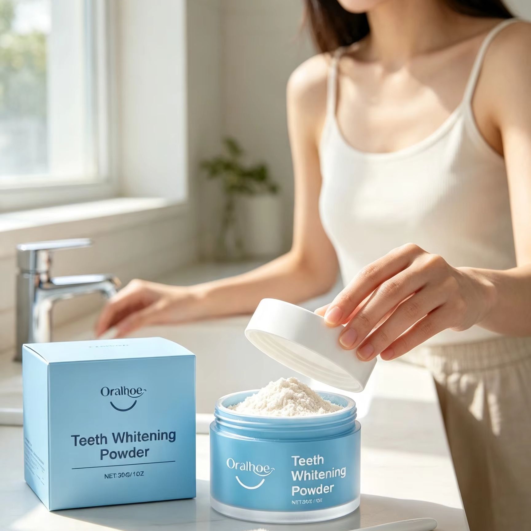 Bubuk Gigi Oralhoe untuk Membe - Teeth Whitening From Home ulasan dan harga