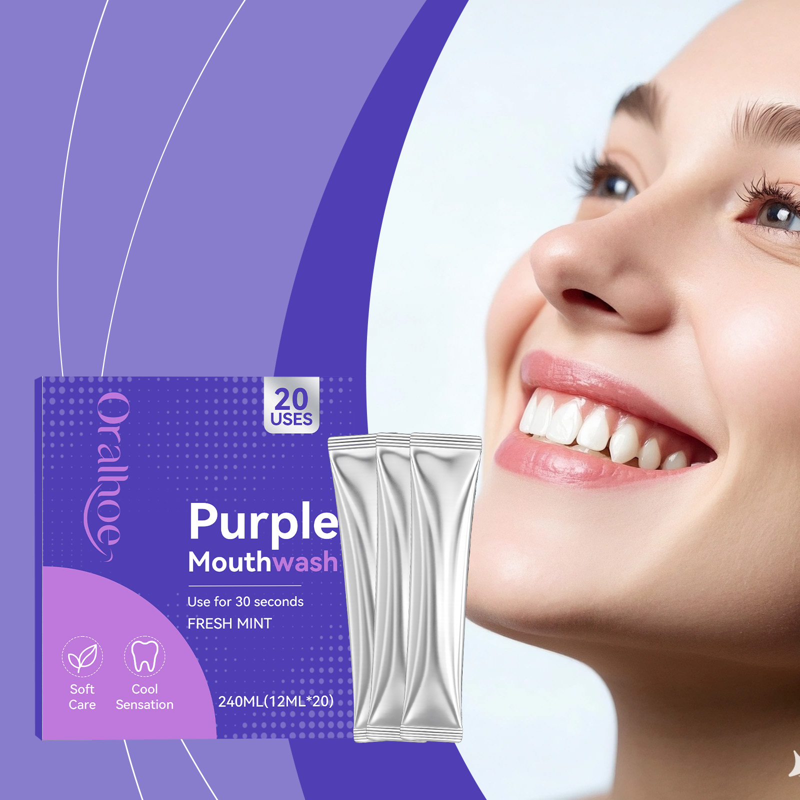 Paket Individu Obat Kumur Ungu - Teeth Whitening Xylitol ulasan dan harga